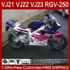 Corps Pour SUZUKI RGV250 SAPC VJ22 RGV-250 Panneau 1990 1991 1992 1993 1994 1995 1996 20HC.39 RVG250 VJ 22 RGVT-250 RGVT RGV 250CC 250 CC 90 91 92 93 94 95 96 Carénage bleu rose