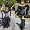 Vestido medieval vitoriano Vintage Renascença vestido gótico preto Mulheres Cosplay Halloween Costume Prom Princesa Vestido Plus Size 5xl G5105390