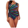 Women's Fashion Conservative Gradient Stripe Large Beachwear Bikini Summer 2021 Arrives Swimsuit Swimwear