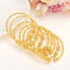 24k Baby Bangles Colore oro etnico Dubai Bangles Braccialetti per bambini Bracciale di lusso Bracciale cavigliera in oro Gioielli per bambini Regalo di compleanno Q0717