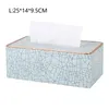 Tissue Boxes & Napkins Nordic Marble Napkin Box Creative PU Leather Portable Elegant Moisture-proof Locker Light Luxury Home Decoration