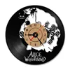 Disque vinyle horloge murale dessin animé Alice au pays des merveilles 3D CD créatif Design moderne suspendus horloges LED décor à la maison