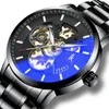 Wristwatches IK Colouring Mens Watches 2021 Stainless Steel Automatic Mechanical Male Clock Skeleton Steampunk Reloj Mecanico Hombr