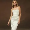 Women Pleated Spaghetti Strap Dress 90S Aesthetic Sleeveless Sundresses Party Night Club Wear Solid Dresses For Year 210517