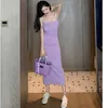 Cross straps halter suspenders dress feminine slim MIDI nightclub party sexy women 210604