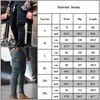 Homens Solid Skinny Bolsos Denim Cargo Combate Calças Calças de Jeans Slim Fit Bottoms Moda Mens Casual Outwear 210716