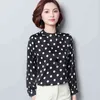 スプリングウェーブポイントシャツ女性のファッショントップスとブラウス長袖プラスサイズ3xlシフォンブラウスBlusa 1055 40 210508