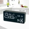 Wifi Temperatur Feuchtigkeit Datum Digital Display Desktop Uhr Intelligente LED Elektronische Desktop Tisch Wecker Timing Equipm 211111