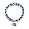Turquia Azul Handmade Mal Eye Beads Antigo Prata Banhado Animal Charme Pulseiras Para Homens e Mulheres