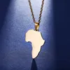 Africa Map Necklace Stainless steel Maps pendant necklaces gold chains hip hop fashion jewelry for women men will and sandy