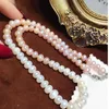 Earrings & Necklace HABITOO Stunning Natural 7-8mm Multicolor Baroque Freshwater Pearl Gradient Design Bracelet Set Jewelry Lobster Clasp