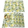 Summer Lemon Leaves Flowers Table Runners Kitchen Dining cloths Wedding Party Decoration Runner 210709