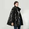 冬のカジュアルな女性の緩い明るいジャケット90％ホワイトアヒルのコートミディアムの長い厚い暖かい雪の外出210423
