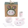 Sea turtle bamboo fiber cutlery divider set children's Dinnerware Sets creative kindergarten lion king five-piece 15 styles