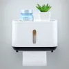 Soporte de papel higiénico a prueba de agua montaje en pared para estante caja bandeja rollo organizador de almacenamiento accesorios de baño 210720