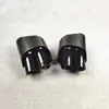 2 Pieces Universal Muffler Double Tube Exhaust Pipe Full Glossy Black For Audi RS Style Car Rear Tail Tips