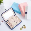 Portable Pu simple Single-Layer Velvet Jewelry Box European Storage Boxes Large Space Holder Gift Cases