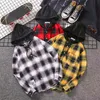Hommes Casual Chemises pour hommes Harajuku Mode Streetwear Sweats à capuche à capuche à capuche Plaid Chemise Spring Automne Impression Tops Camisas de Hombre Ropa