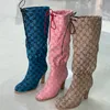 Women Boots Designer Boot Fashion Combat Boot Canvas Zipper Admable أحذية قابلة للتعديل