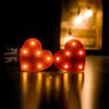 3D Love Heart Night Light LED Lights Children's BedroomTable Lamp Creative Indoor Lighting for Romantic Valentine's Day Christmas Kids Gift