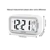 Smart Sensor Retroilluminazione LED Digital Desktop Alarm Clock Nightlight Temperatura Snooze Data Calendar Silenzioso Electronic Desk Comodino Orologi Home Office HY0013