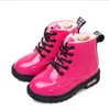 Automne Winter Enfants Martin Bottes Fashion Girls Bottes Bottes pour Ankle Zip Cuir Toddle Baby Casual Chaussures Taille 21-35
