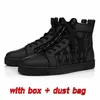 Avec Boîte Loubutins Christians Red-Bottomes Mocassins De Luxe Chaussures De Designer Baskets À Plateforme Grande Taille Us 13 Junior Spikes Hommes Femmes Casual Chaussure Noir Glitter Flas