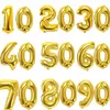 Party Decoration 32 CAL Number Rysunek Balony 10 20 30 40 50 60 70 80 90 Lat Dorosłych Stary Urodziny Rocznica DIY Gold Silver