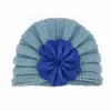Children cap Baby knitted hats kids flowers Wool Hat Winter Warm newborn fetal hat9199