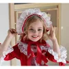 Girl Lolita Birthday Dress 4pcs set pantaloncini calza cappello spagnolo principessa stile pizzo kid indossare E91112 210610