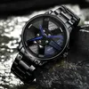 ファッションスポーツメンズウォッチ2021のステンレススチールクォーツ腕時計の男性ホイールデザイン男性のクールな時計ギフトブラックReloj Hombre G1022