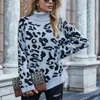 Pullovers tröja Kvinnor Höst och vinter Leopard Loose Plus-Store Ol Turtleneck Kvinnor Full 210508