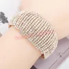 Luxo cristal strass charme pulseiras para mulheres ouro prata cor pulgles casamento casamento moda jóias acessórios