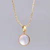 2022 new Stainless Steel Women039s Clavicle Necklace Jewelry 18K Gold Mother Of Pearl Necklace White Shell Necklace3132228
