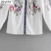 Zevity Femmes Vintage Turn Down Col Position Fleur Imprimer Casual Smock Blouse Kimono Chemise Chic En Mousseline De Soie Blusas Tops LS9026 210603