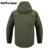 Refire Gear Navy Blue Soft Shell Military JacketMen Waterproof Army Tactical Coat Winter Warm Fleece Winded Windbreaker 211025