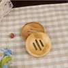 Round Mini Soap Dish Natural Bamboo Drying Soap Holder Bathroom Accessories Creative Environmental Protection Suppies DAP289