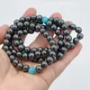 8MM à la mode amitié bracelets porte-bonheur noir hématite pierre naturelle à la main perle brin bijoux pour femmes hommes