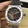 3A K8F 41mm Asian 2813 Automatisk herrar Titta på svart innerskelett Dial Tourbillon 316L Steel SS Case and Armband Sapphire Watches 300s