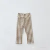 INS boys girls Plaid Fall leggings 2021 autumn wear baby polka dot high waist Tights fashion checked cotton all-match Long pants S1548