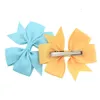 Seis orelhas cor sólida com nervuras com fishtail bow capacetes de cabelo crianças acessórios de cabelo boutique meninas arcos amarrar Headdress Hairpin