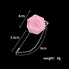 Pins, Brooches Fashion Pure Color Rose Flowers Men's Brooch Lapel Pin High-grade Corsage Woolen Cloth Art Long For Men Accessories