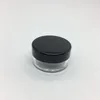 5Gram Plastic Cosmetische Jar Clear Fles Black Cap Cream Lege Pot Sample Jar 5ml Mini Plastic Fles Nail Art Glitter Powder Container