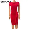 Kobiety Eleganckie suknia wieczorowa bez rękawów Classy Formalna Bodycon Midi Dress 210702