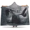 Viking tattoo Character Hooded Blanket Adult colorful child Sherpa Fleece Wearable Blanket Microfiber Bedding style-2 211019