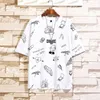 Camiseta de gran tamaño para hombre de SingleRoad, camiseta de Hip Hop de algodón con estampado completo de Anime, ropa informal japonesa para hombre, camiseta Harajuku para hombre 210410