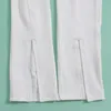 Joskaa seksowne jedno ramię w damskim letnim strój Bodycon Club biały sportowy dwuczęściowy set uprawek top spodni legginsy 210331