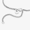 100% 925 Sterling Silver Rolo Chain Halsband Fit European Pendants och Charms Fine Bröllop Smycken Gift