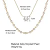 Modyle Gold Color Chain Pearlペンダントシンプルなデザインジルコンエレガントチャームパールネックレス女性ジュエリー