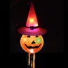 Partijdecoratie Halloween Heks Hoed LED-verlichting voor Kinderen Decor levert Outdoor Boom Hanging Ornament